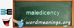 WordMeaning blackboard for maledicency